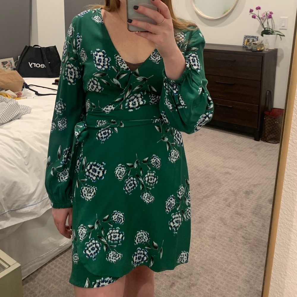 Green floral dress!
